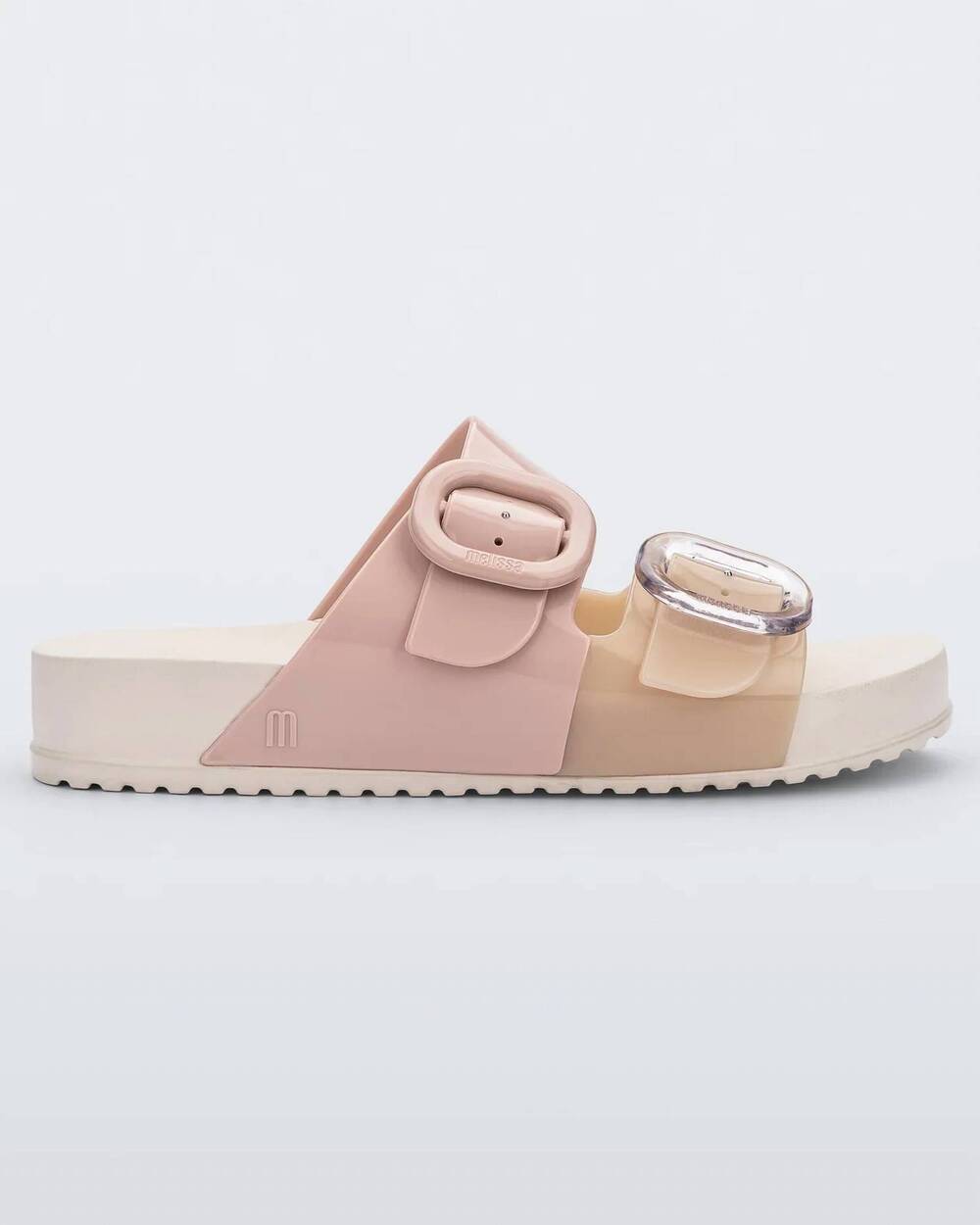 NEW MELISSA women's cozy platform slide sandal in beige/pink